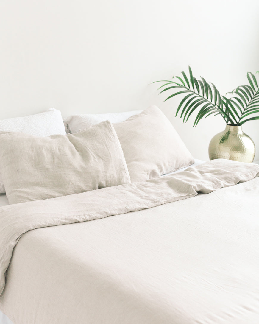 Natural Chambray Linen Duvet Cover Set — main view