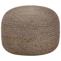 Braided Jute Pouffe in light grey — main view