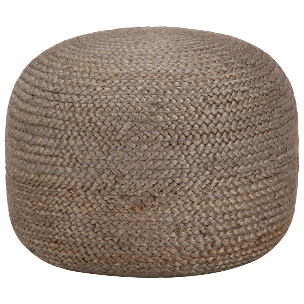 Braided Jute Pouffe in light grey — main view