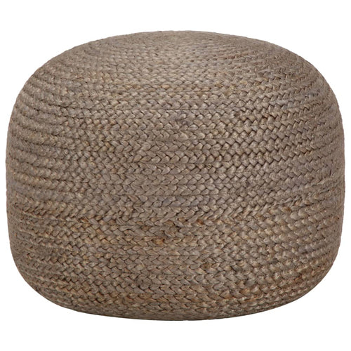 Braided Jute Pouffe in light grey — main view