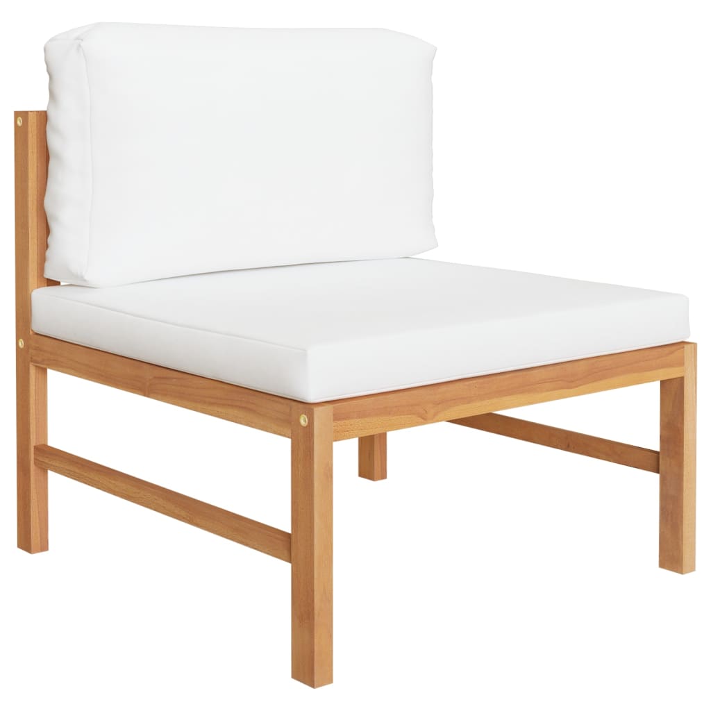 Teak Courtyard Lounge 3-Piece Set — sofa and footrest