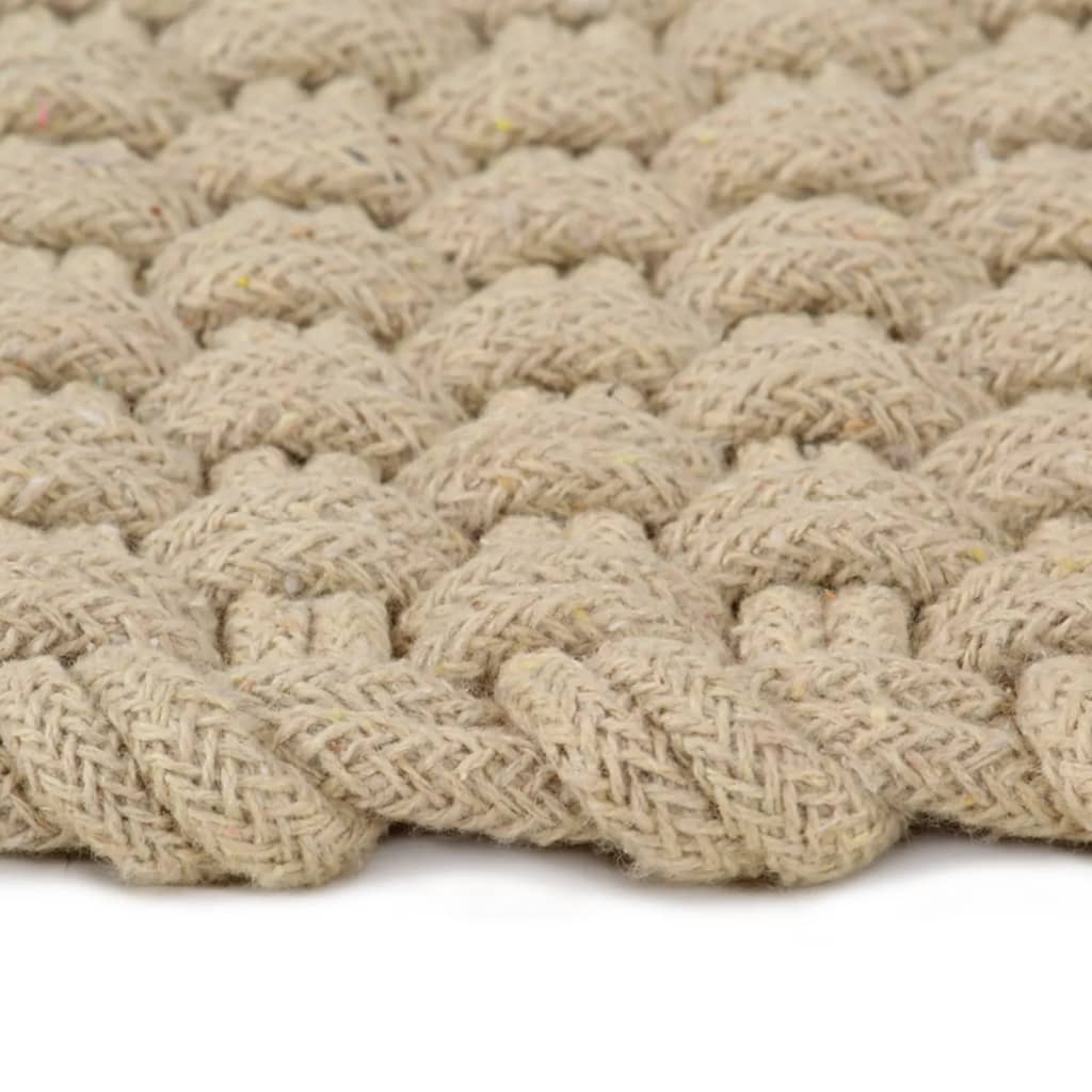 Natural Cotton Rope-Weave Rug 160 by 230 cm — full rug view