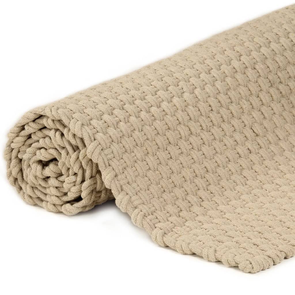 Natural Cotton Rope-Weave Rug 160 by 230 cm — weave detail