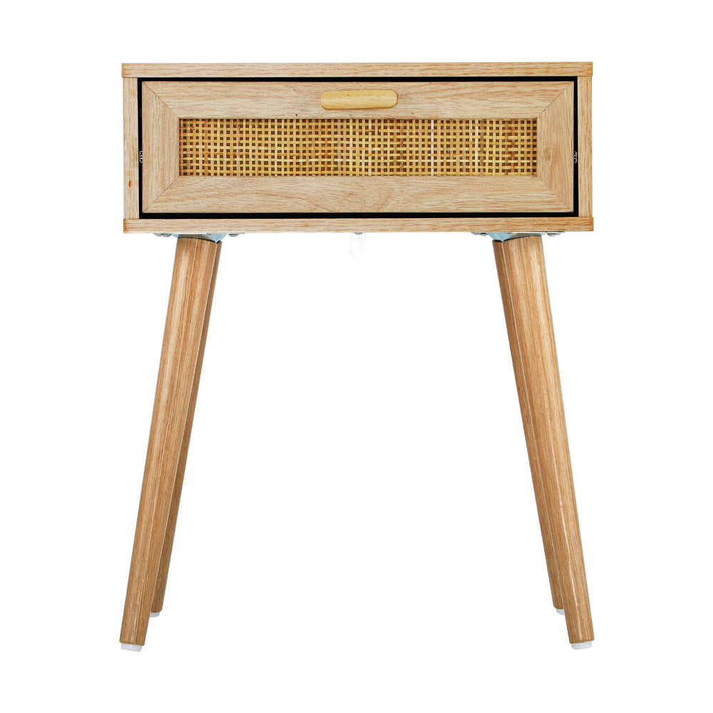 Rattan Bedside Table in natural wood — main view
