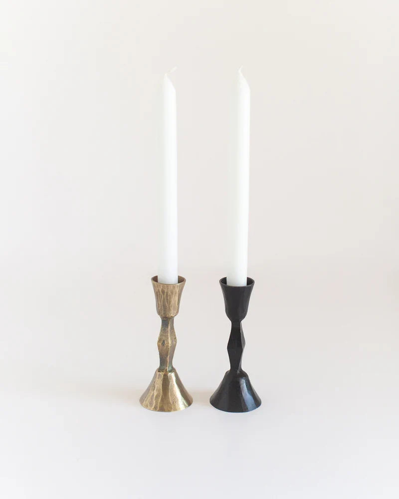 Coastal Candlelight hand-forged iron candle stand — detail