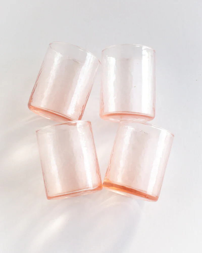 Handblown Hammered Glasses | Set of 4-0