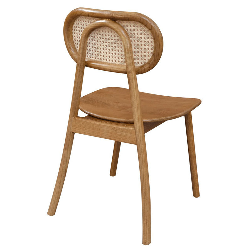 Almond Rattan Dining Chair — side view