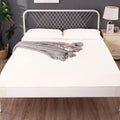 Linen and Bamboo Queen Sheet Set — white fitted sheet