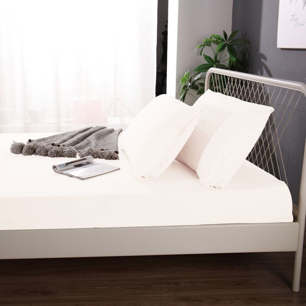 Linen and Bamboo Queen Sheet Set — fabric detail