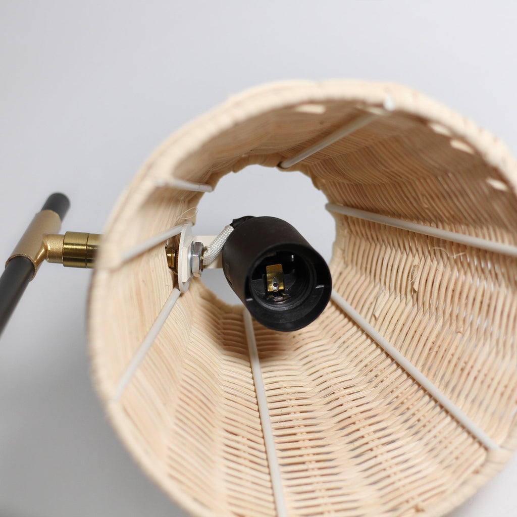 Yvette Rattan Table Lamp — base detail
