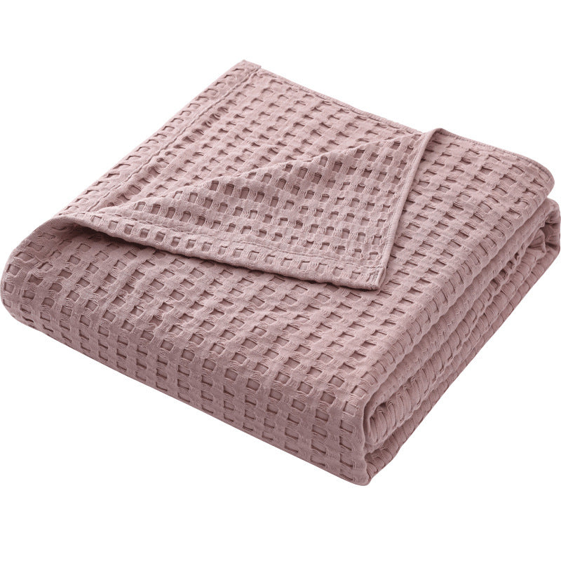 Khaki Cotton Waffle Bed Layer — edge detail