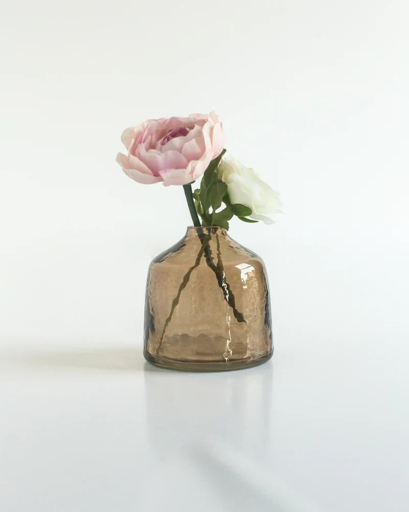 Bella Handblown Bud Vase — smoke glass view