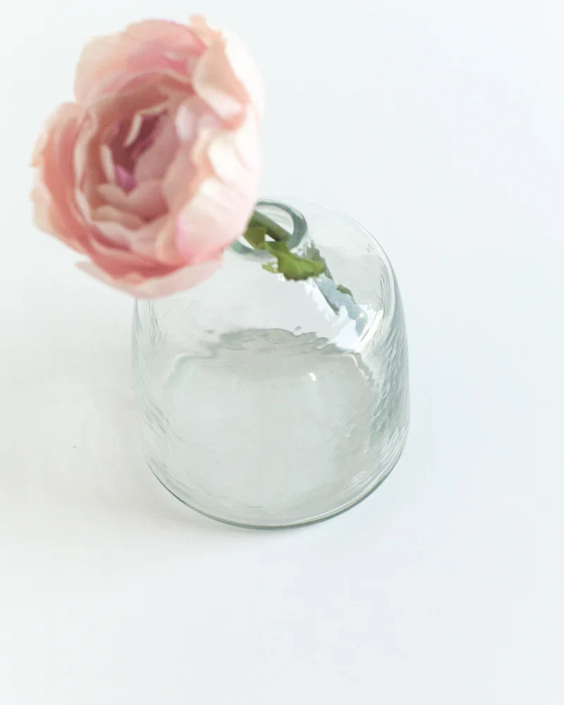 Bella Handblown Bud Vase — pink glass view