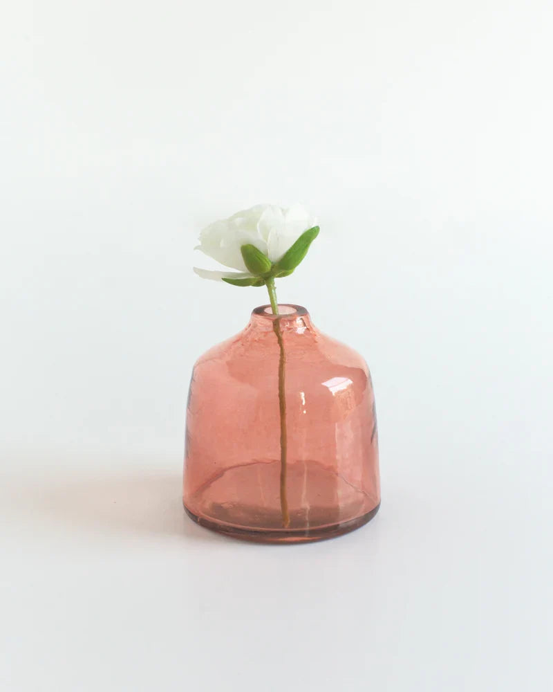 Bella Handblown Bud Vase — clear glass view