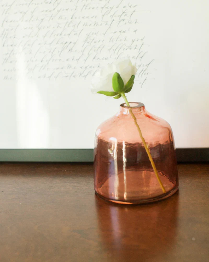Bella Handblown Bud Vase — hammered glass detail